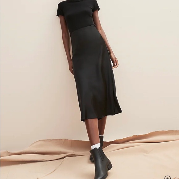 J. Crew Gwyneth slip Black Midi Skirt for Work L - Picture 4 of 4